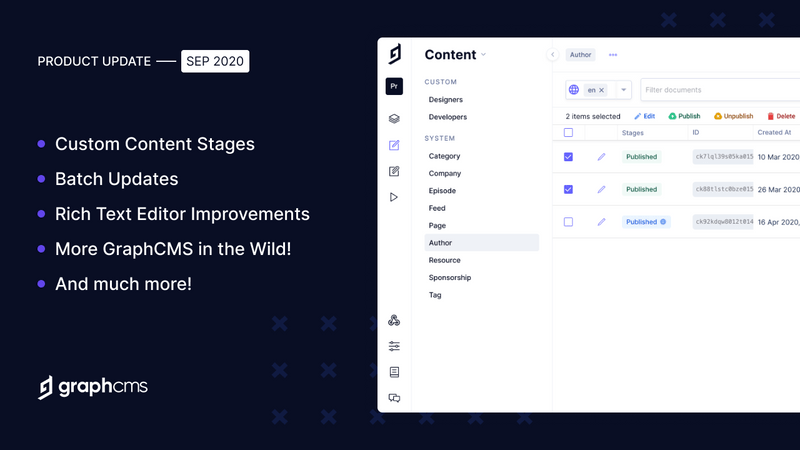 Hygraph Product Release - September 2020