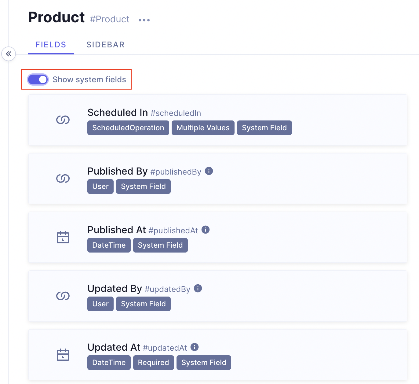 Show system fields